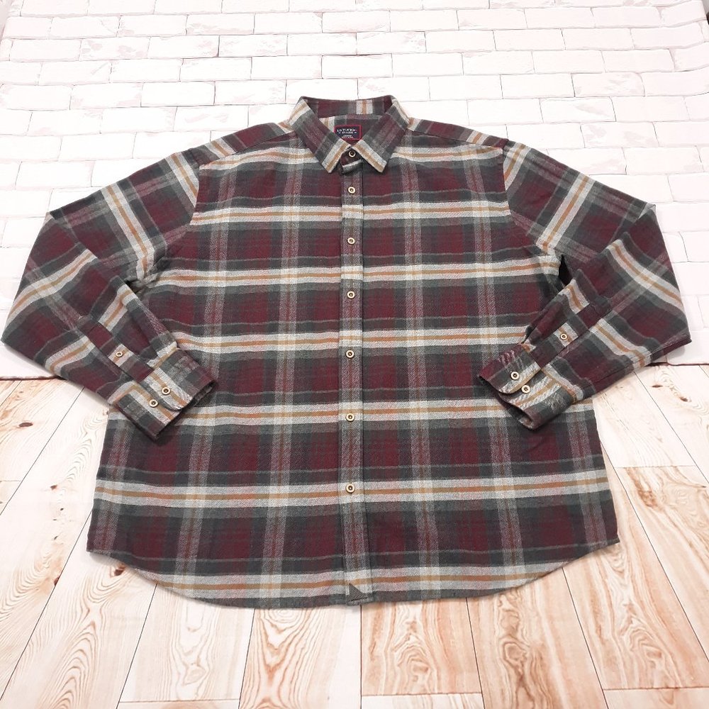 UNTUCKit Flannel Shirt Men Size 2XL Heavy Cotton Plaid Button Up Long Sleeve